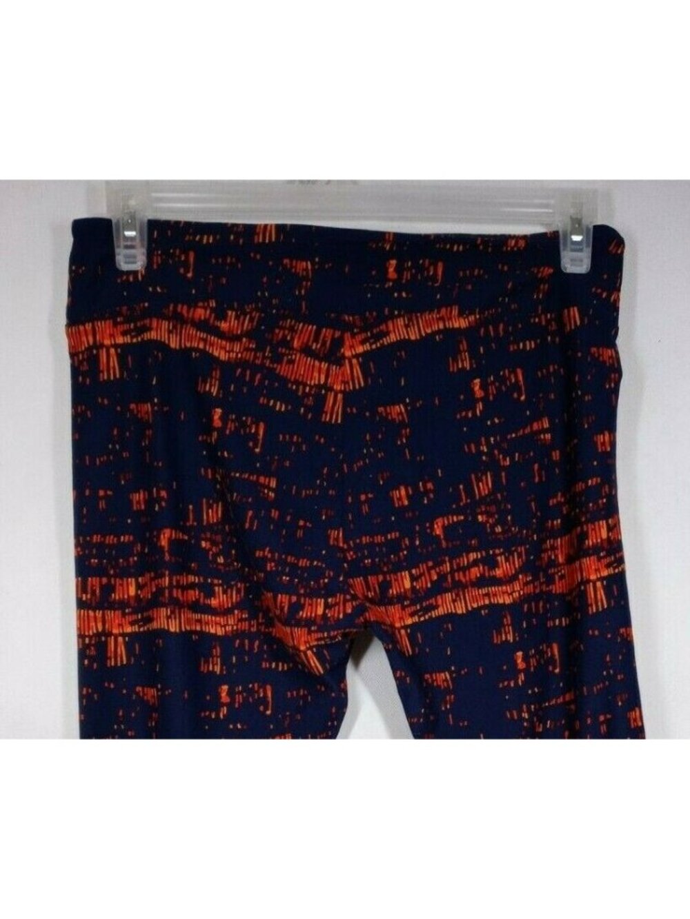 New LuLaRoe Tall & Curvy Leggings Black With Bright Orange Designs
